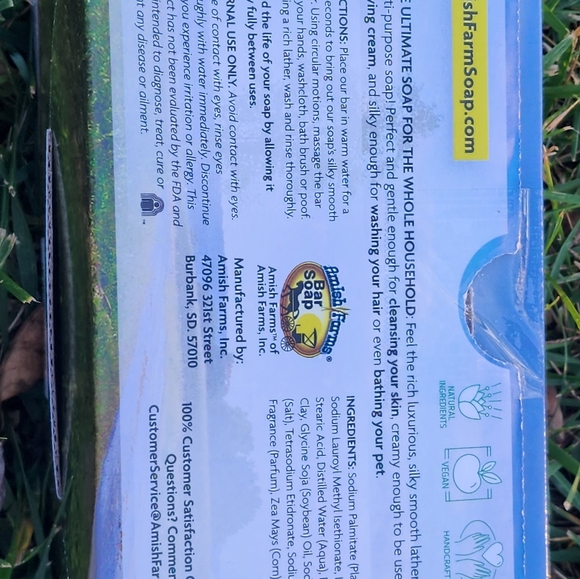 Amish Farm Handcrafted Natural Ingredients Bar Soap 6 Huge 6+ oz Bars in Box - Picture 4 of 5